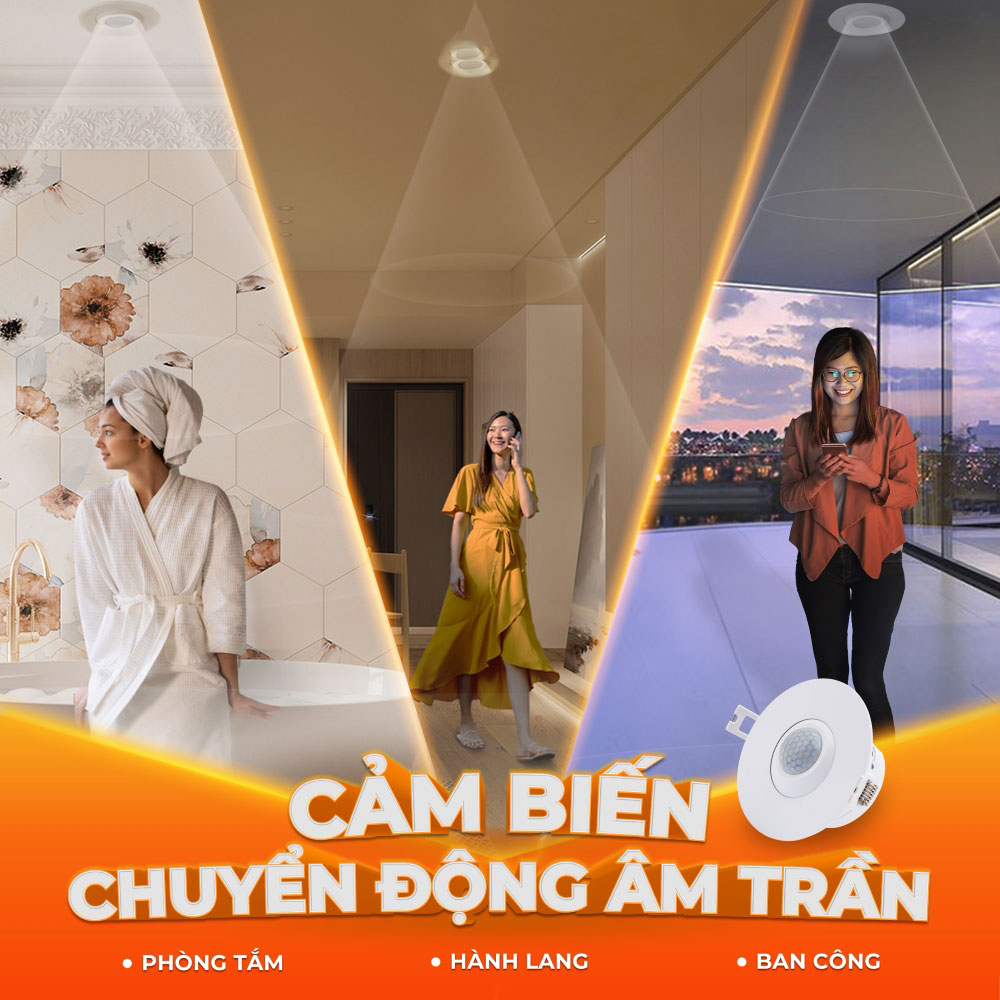 cảm biến chuyển động âm trần góc quét rộng