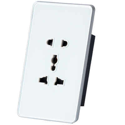 Ổ Cắm Mặt Kính chữ nhật trắng/đen Âm Tường